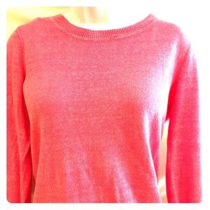 Crew muted neon pink linen sweater